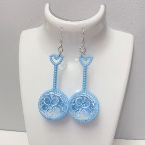Blue Baby Rattle Earrings 💙